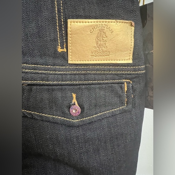 Christian Audigier High-Waisted Five-Button Skinny Stacy Denim Size 28 - Picture 9 of 15